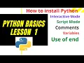 Python Basics Course Lesson 1 - Getting started with python
