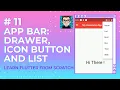 App Bar Drawer IconButton and List Easy Flutter Tutorial Series For Beginners