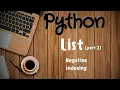 Python Tutorial 4 1 List Negative indexing