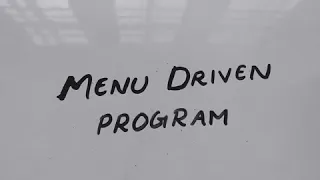 MENU DRIVEN PROGRAM IN JAVA COMPUTER