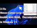 Mouse Cursor keep disappearing inside text field Documents in Windows 11 - 3 Fix