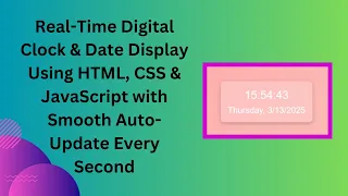Build a Real-Time Clock Date with HTML CSS JavaScript Live Time Display