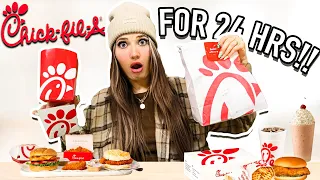 I ATE ONLY CHICK FIL A FOR 24 HOURS CHALLENGE Breakfast lunch dinner