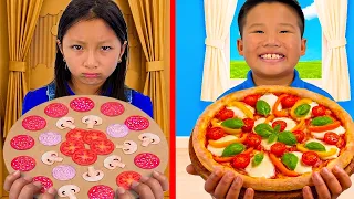 Eva’s Cardboard World vs Kaden’s Real World!