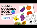How to Create Coloring Pages Using Canva Elements Canva Tutorial for Beginners