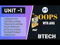 Object Oriented Programming with Java - Unit 1 Part 7 oops with java Board Syllabus