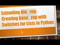 Extending bin - rep Creating base