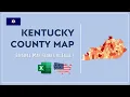 Kentucky County Map in Excel - Counties List and Population Map