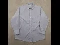 ROUNDTREE YORKE Men s Button Up Shirt 17 5 - 34 Long Sleeve Blue Orange Check 0293