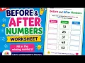 Before and After Numbers Worksheet inCanva KindergartenMathWorksheetTutorial EasyWorksheetsStudio