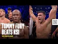 TOMMY FURY GETS THE WIN OVER KSI THE PRIME CARD