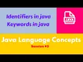 Session 3 Java Identifiers Reserved words in Java Reserved keywords and Reserved literals