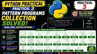 Python Practical 3 25 Pattern Programs in Python Solved Examples