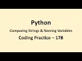 Coding Practice 17B Comparing Strings Naming Variables Python NxtWave CCBP