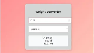weight converter using html css and javascript web development