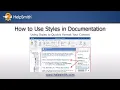 Using Styles to Quickly Format Your Documentation