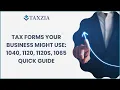 Tax Forms Your Business Might Use 1040 1120 1120S 1065 Quick Guide 2026 Filing Tips