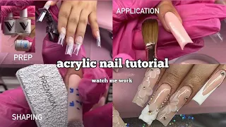 simple u0026 easy to understand acrylic nail tutorial watch me work