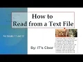 How to Read from a Text File in Java