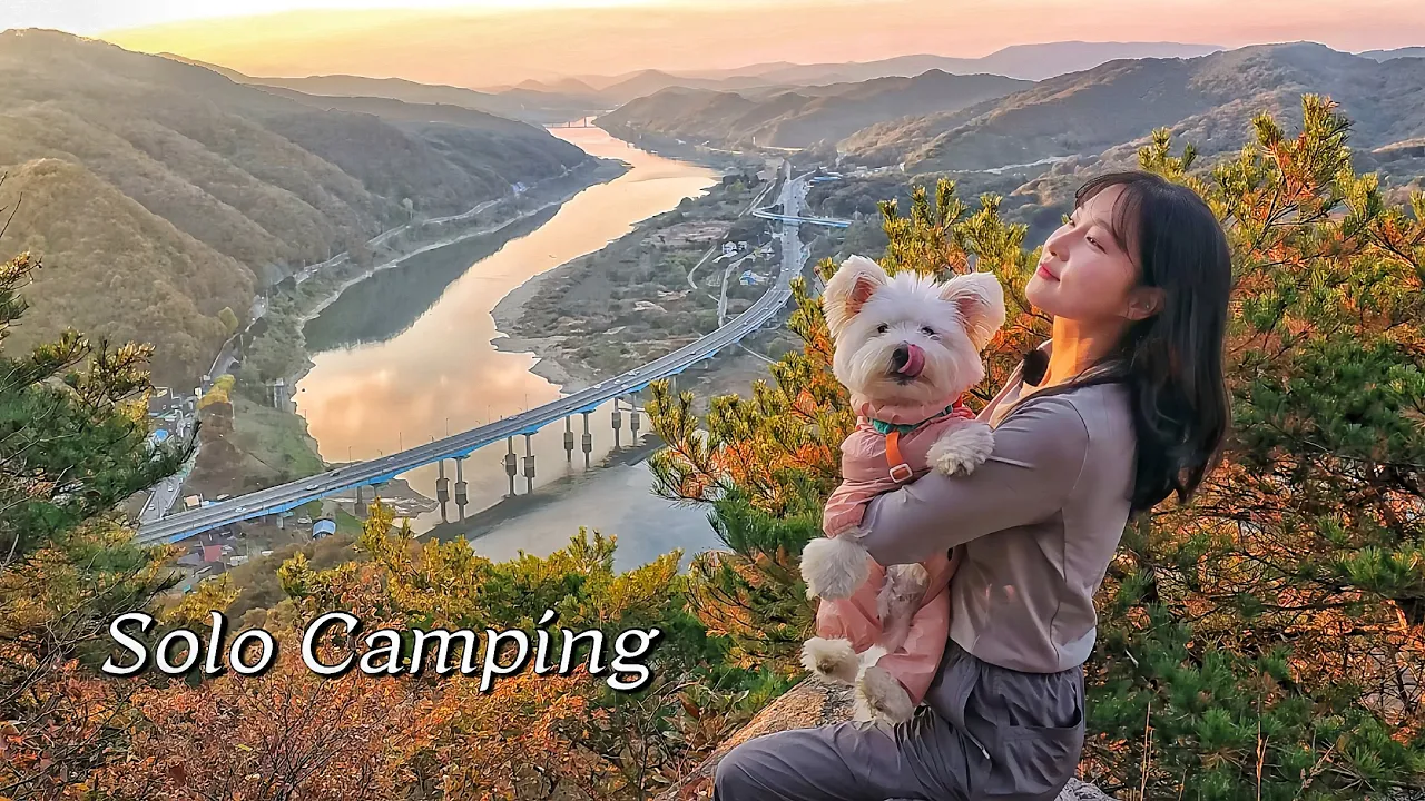 【애견동반 캠핑】 금강과 맞닿은 깊은 숲속에서 혼자 잡니다 / 예약 대란 단풍캠핑장 대신 공짜 뷰맛집 / 과메기&막걸리 / 솔로캠핑  Solo Camping / 공주 청벽산 백패킹 썸네일