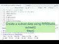 Create a subset data using R subset in R filter function from dplyr