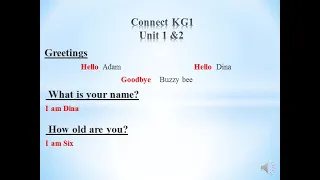 شرح منهج كونكت Kg1 Unit 1 2 