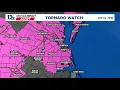 LIVE Tornado severe weather threat across southeast Virginia and northeast NC LIVE Impact News