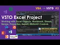 VSTO e02 - Working with Excel Objects Workbook Sheets Range Properties Export RibbonX Controls