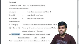 Class Library Description based Java program from 2012 Paper ICSE Class 10 Computer