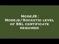 NodeJS level of SSL certificate required
