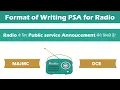 Format of writing PSA for students of MAJMC DCE Public Service Announcement