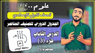 الجدول الدوري لتصنيف العناصر اولي اعدادي 