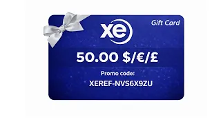 XE Money Transfer 2026 Get a 50 Euro US Dollar or British Pound Gift Card
