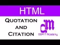 7 HTML Quotation and Citation in hindi by dsm it academy