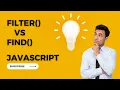 filter vs find method in javascript