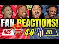 ARSENAL FANS RIVALS REACTION TO ARSENAL 4-0 ATLETICO MADRID UEFA CHAMPIONS LEAGUE FAN REACTIONS