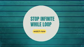How to stop the infinite loop in vs code terminal Miraz The Coder