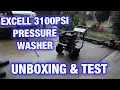 EXCELL PRESSURE WASHER UNBOXING TEST