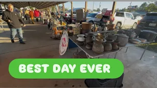 BEST DAY EVER ANTIQUE JACKPOT AT THE JACKSONVILLE FL FLEA MARKET SHOP WITH ME