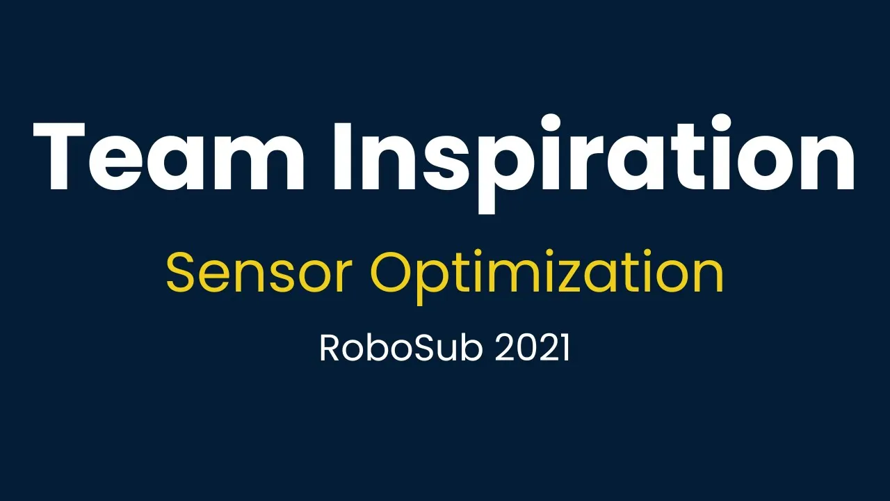 RoboSub 2021 - Sensor Optimization