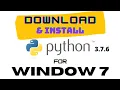 Download and Install python for Window 7 Python for beginners compatible version