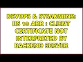 DevOps SysAdmins IIS 10 ARR Client certificate not interpreted by backend server