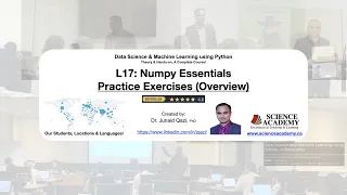 Lecture - 17 Numpy Exercises Overview