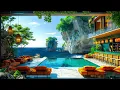 Morning Coffee Shop on Seaside 4K - Relaxing in a Soothing Wave