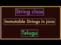 Immutable String In Java Telugu