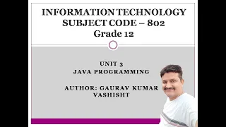 Grade XII Information Technology Code 802 Unit 3 Java Programming Part 6