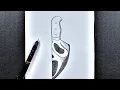 Scary sketch how to draw ghost face in knife easy step-by-step