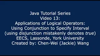 EECS1021 Java Tutorial 13