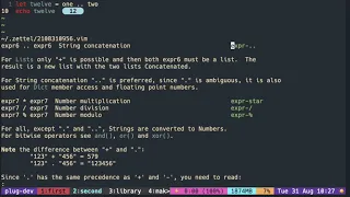 Vimscript Tutorial String concatenation single dot double dot