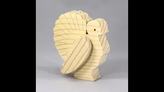 Wood Turkey Cutout 3D Layered Freestanding Paintable Handmade Thanksgiving Decoration Animal Toy